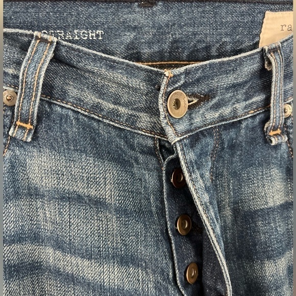Rag & Bone RB 15x Slim Straight Tailored Workwear Denim Dumont Blue Jeans 31 - Picture 3 of 13